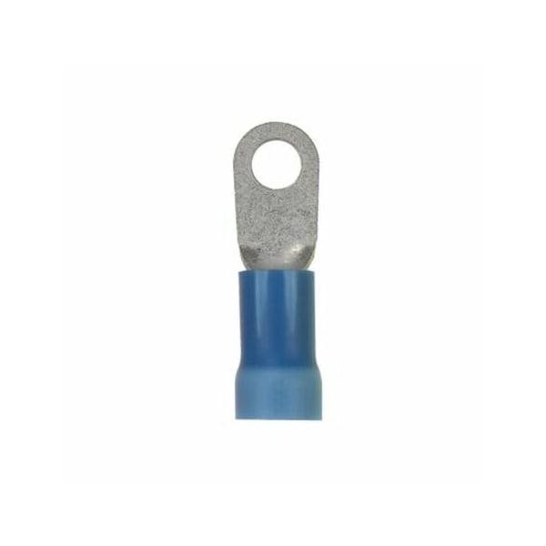 Panduit Ring Terminal, 5/16 in Stud Size, 6 AWG, 600 V, Vinyl Insulated, Blue, 10 PK PV6-56R-X - main